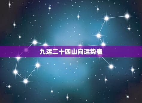 九运二十四个山向飞星局|九运（2024